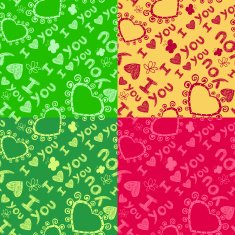Romantic seamless patterns Valentine's day textures