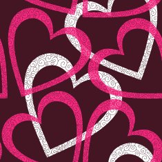 Romantic seamless pattern with hearts N65