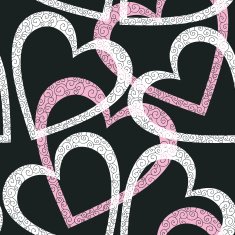 Romantic seamless pattern with hearts N69