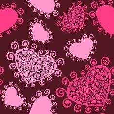 Romantic seamless pattern with hearts N76