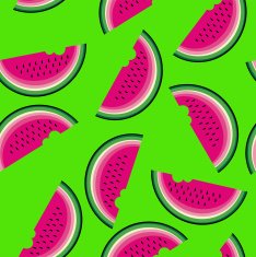 Seamless pattern with watermelon