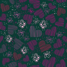 Romantic seamless pattern with hearts N90