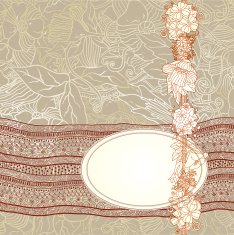 Template frame design for card with lace ribbon N4
