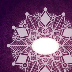 Template frame design for card with lace ribbon N6