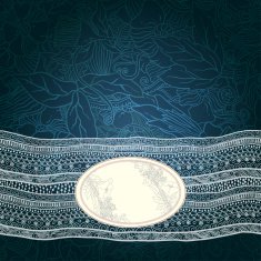 Template frame design for card with lace ribbon N7