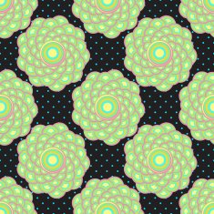 Vector color floral seamless pattern Flowers in order