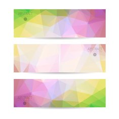 Abstract vector mosaic banners N43