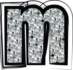 Diamond Font letter m