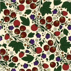 seamless texture strawberry berries leaves on a light background