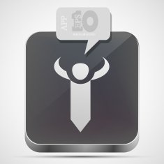 Vector tie app icon with gray bubble speech Eps10