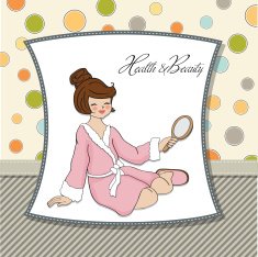 spa lady who looks into a mirror N5
