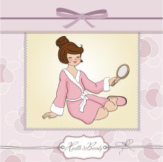 spa lady who looks into a mirror N9