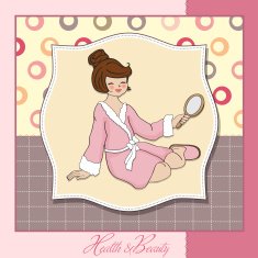 spa lady who looks into a mirror N10