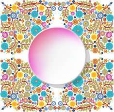 Speech bubble Floral frame with leaves grunge N3