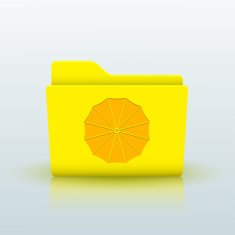 Vector yellow folder on blue background Eps10 N14