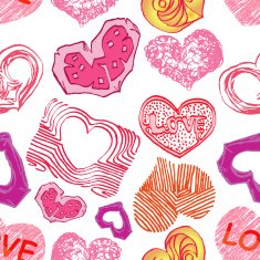 love icons seamless pattern