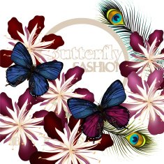Fashion vector background with butterflies