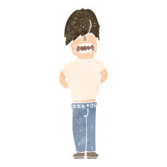retro cartoon fashionable teenager