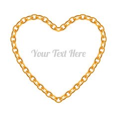 Golden chain shaped in heart form