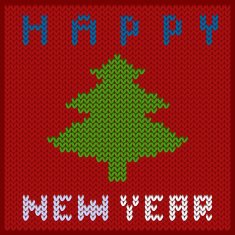 Red knitted fabric new year