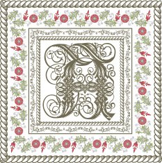 Drop cap Flowers Beautiful frame with a flower ornament