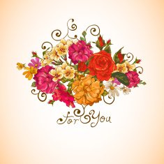 Floral ornament vintage vignette N3