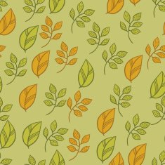 Vector seamless texture with fall hand drawn leaves