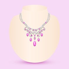 of female necklace with pink jewels