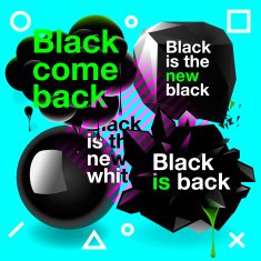 Black speech bubbles set