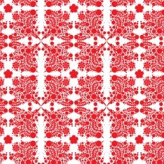 flowers silhouette seamless pattern red white background