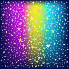 Colorful Star Rain on Glowing Background
