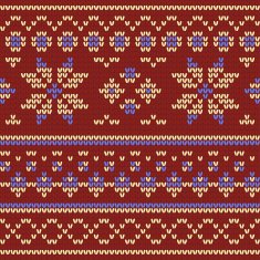 Knitted texture with floral pattern