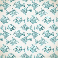 Fish pattern in abstract style N2