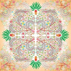 art floral ornamental grunge background in orange