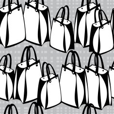 seamless pattern shopping paper bags