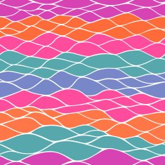 colorful seamless abstract hand-drawn pattern waves background N62