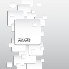 Paper square banner on white background