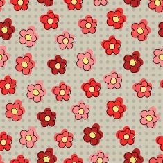 Seamless pattern with red flowers