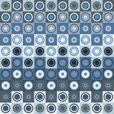 Geometric pattern with circles and squares