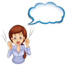 lady talking with an empty callout