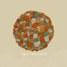 Round stylized background with waves N4