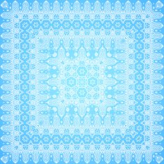 Ornate lacy blue and white vector ornament
