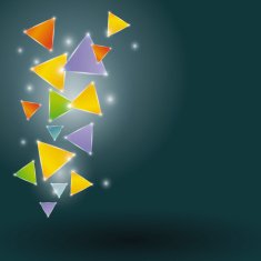 Glowing triangles on a black background