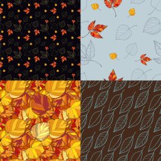 Set of four autumn leaves backgrounds N2