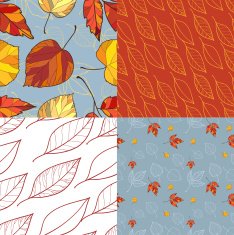 Set of four autumn leaves backgrounds N4