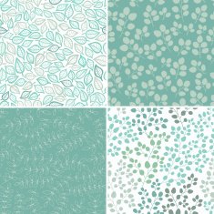 Set of Four Seamless Pattern With Leaf