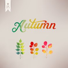 "Autumn" vector watercolor lettering N3
