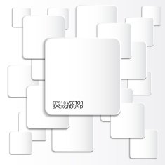 Paper square banner with drop shadows on white background