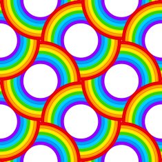 Rainbow vector circles seamless pattern N2