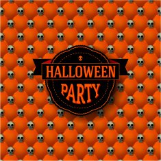 Halloween party button-tufted background with skulls